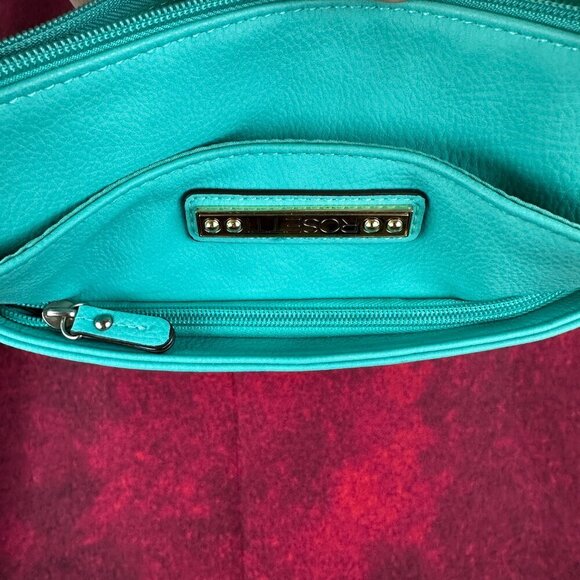 ROSETTI WOMEN CROSSBODY TURQUOISE FAUX LEATHER BAG, ADJUSTABLE STRAP - Picture 10 of 12